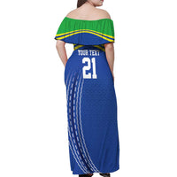 Tanzania Cricket Custom Off Shoulder Maxi Dress The Cows Tanzania Pattern - Wonder Print Shop