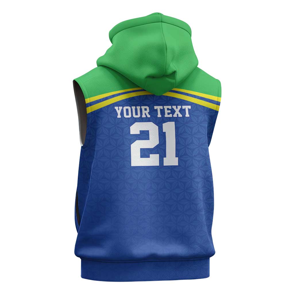 Tanzania Cricket Custom Sleeveless Hoodie The Cows Tanzania Pattern - Wonder Print Shop