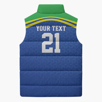 Tanzania Cricket Custom Sleeveless Puffer Jacket The Cows Tanzania Pattern - Wonder Print Shop