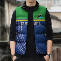 Tanzania Cricket Custom Sleeveless Puffer Jacket The Cows Tanzania Pattern - Wonder Print Shop