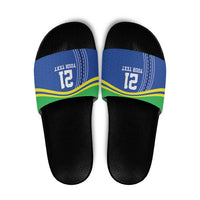 Tanzania Cricket Custom Slide Sandals The Cows Tanzania Pattern - Wonder Print Shop