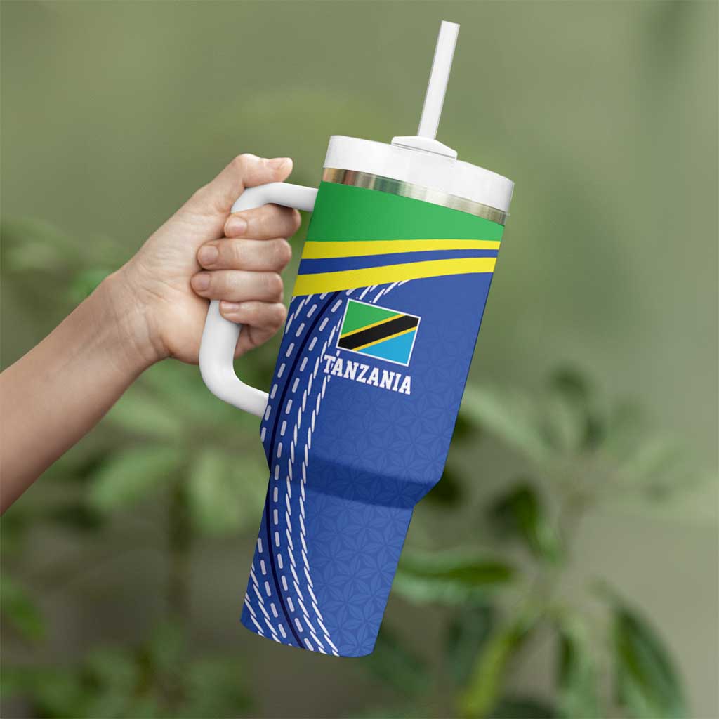 Tanzania Cricket Custom Tumbler With Handle The Cows Tanzania Pattern - Wonder Print Shop
