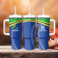 Tanzania Cricket Custom Tumbler With Handle The Cows Tanzania Pattern - Wonder Print Shop
