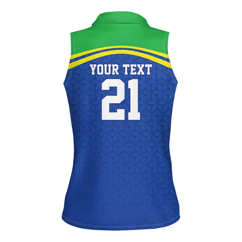 Tanzania Cricket Custom Women Sleeveless Polo Shirt The Cows Tanzania Pattern - Wonder Print Shop