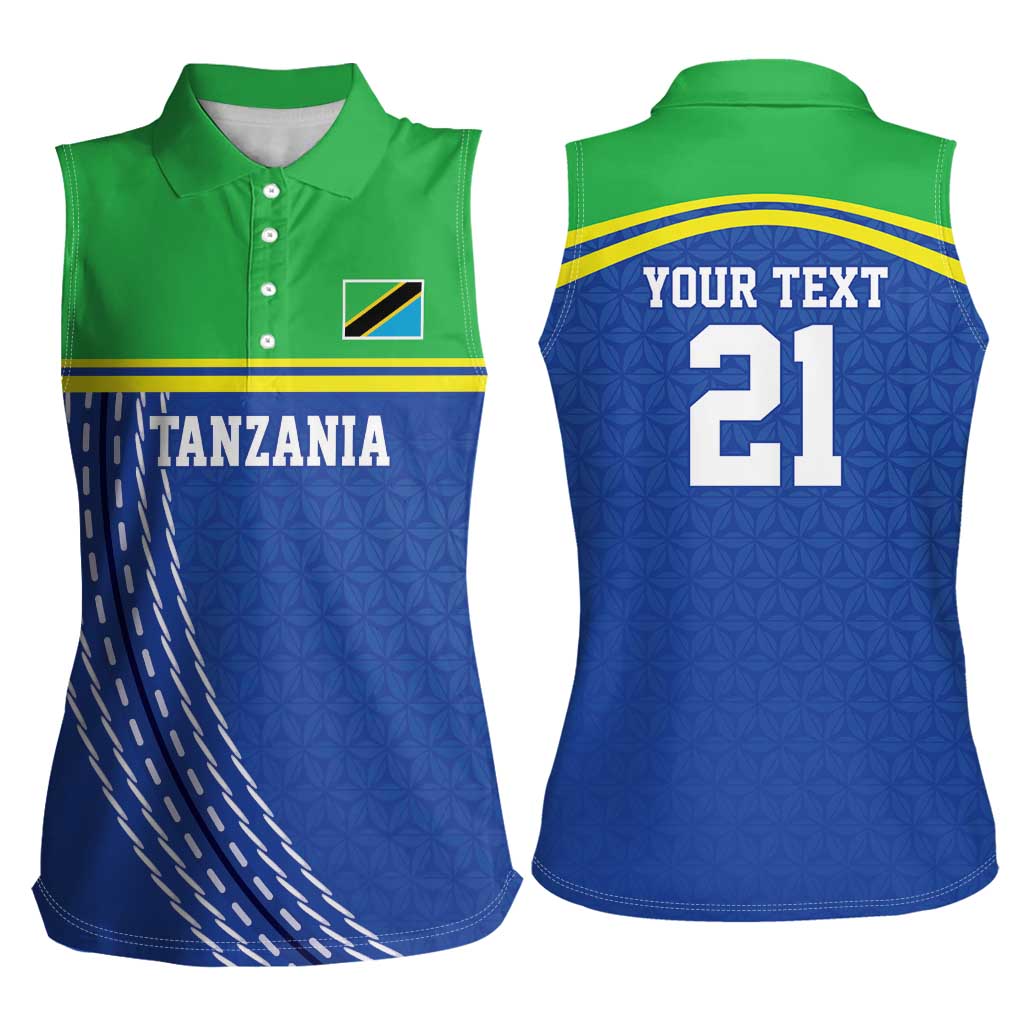 Tanzania Cricket Custom Women Sleeveless Polo Shirt The Cows Tanzania Pattern - Wonder Print Shop