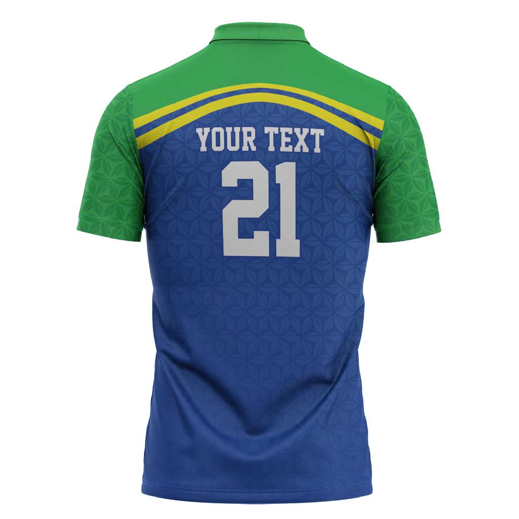 Tanzania Cricket Custom Zipper Polo Shirt The Cows Tanzania Pattern - Wonder Print Shop