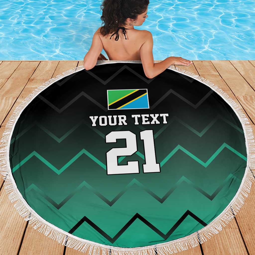Tanzania Football Custom Beach Blanket Retro 2023-24 Tanzania History - Wonder Print Shop