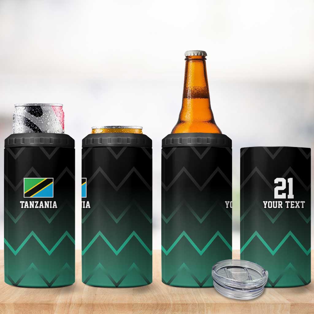 Tanzania Football Custom 4 in 1 Can Cooler Tumbler Retro 2023-24 Tanzania History - Wonder Print Shop