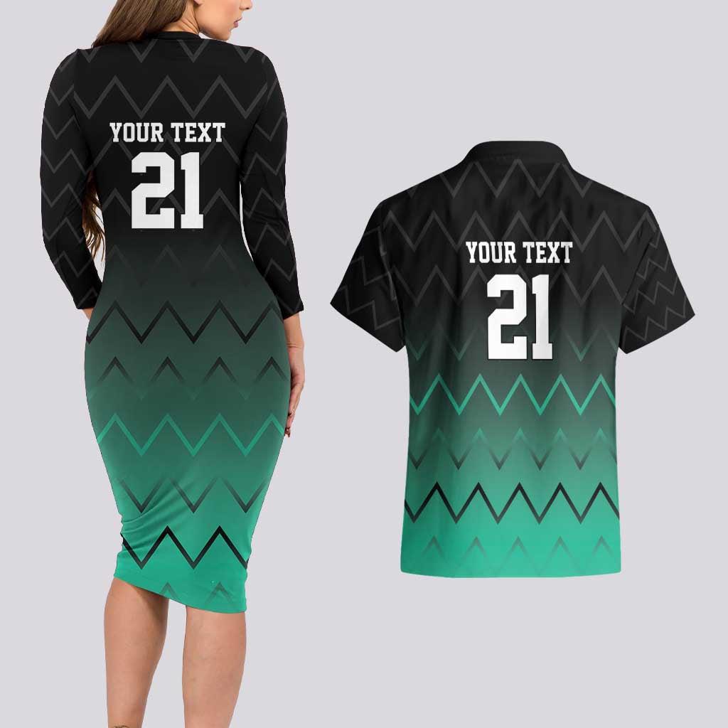 Tanzania Football Custom Couples Matching Long Sleeve Bodycon Dress and Hawaiian Shirt Retro 2023-24 Tanzania History - Wonder Print Shop
