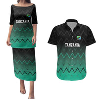 Tanzania Football Custom Couples Matching Puletasi and Hawaiian Shirt Retro 2023-24 Tanzania History - Wonder Print Shop