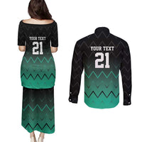 Tanzania Football Custom Couples Matching Puletasi and Long Sleeve Button Shirt Retro 2023-24 Tanzania History - Wonder Print Shop