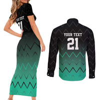 Tanzania Football Custom Couples Matching Short Sleeve Bodycon Dress and Long Sleeve Button Shirt Retro 2023-24 Tanzania History - Wonder Print Shop
