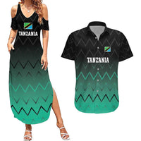 Tanzania Football Custom Couples Matching Summer Maxi Dress and Hawaiian Shirt Retro 2023-24 Tanzania History - Wonder Print Shop