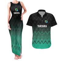 Tanzania Football Custom Couples Matching Tank Maxi Dress and Hawaiian Shirt Retro 2023-24 Tanzania History - Wonder Print Shop