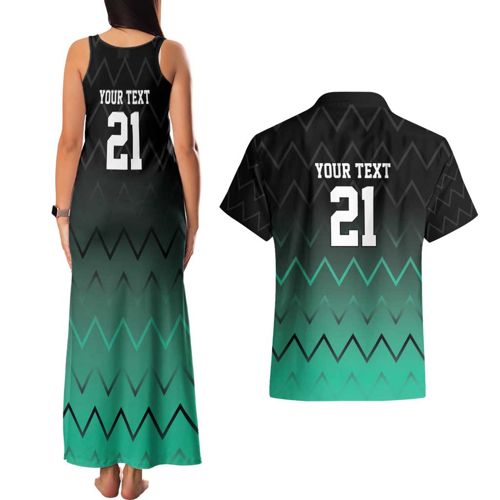 Tanzania Football Custom Couples Matching Tank Maxi Dress and Hawaiian Shirt Retro 2023-24 Tanzania History - Wonder Print Shop