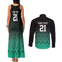 Tanzania Football Custom Couples Matching Tank Maxi Dress and Long Sleeve Button Shirt Retro 2023-24 Tanzania History - Wonder Print Shop