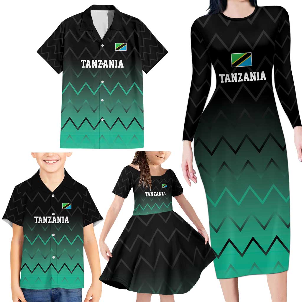 Tanzania Football Custom Family Matching Long Sleeve Bodycon Dress and Hawaiian Shirt Retro 2023-24 Tanzania History - Wonder Print Shop