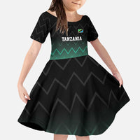 Tanzania Football Custom Family Matching Off The Shoulder Long Sleeve Dress and Hawaiian Shirt Retro 2023-24 Tanzania History - Wonder Print Shop