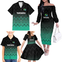Tanzania Football Custom Family Matching Off The Shoulder Long Sleeve Dress and Hawaiian Shirt Retro 2023-24 Tanzania History - Wonder Print Shop