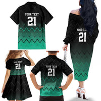 Tanzania Football Custom Family Matching Off The Shoulder Long Sleeve Dress and Hawaiian Shirt Retro 2023-24 Tanzania History - Wonder Print Shop