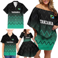 Tanzania Football Custom Family Matching Off Shoulder Short Dress and Hawaiian Shirt Retro 2023-24 Tanzania History - Wonder Print Shop