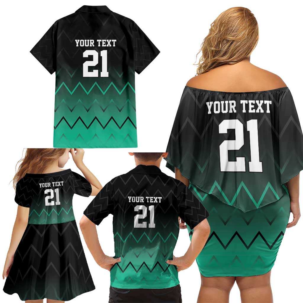Tanzania Football Custom Family Matching Off Shoulder Short Dress and Hawaiian Shirt Retro 2023-24 Tanzania History - Wonder Print Shop