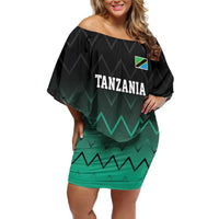Tanzania Football Custom Family Matching Off Shoulder Short Dress and Hawaiian Shirt Retro 2023-24 Tanzania History - Wonder Print Shop
