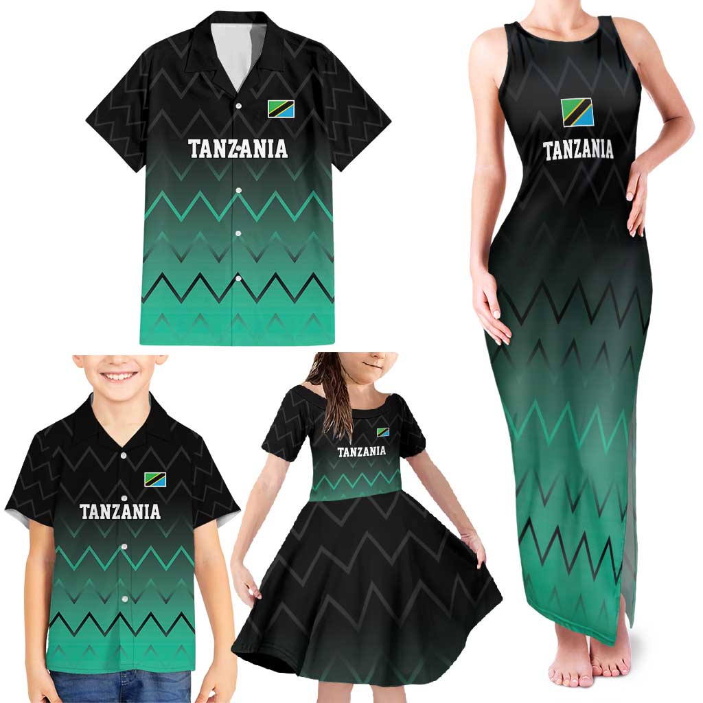 Tanzania Football Custom Family Matching Tank Maxi Dress and Hawaiian Shirt Retro 2023-24 Tanzania History - Wonder Print Shop