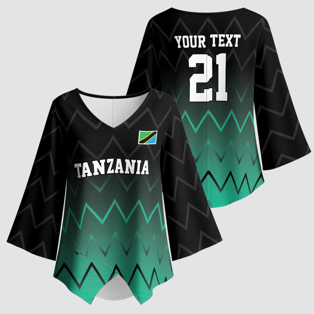 Tanzania Football Custom Kimono Sleeve Blouse Retro 2023-24 Tanzania History - Wonder Print Shop