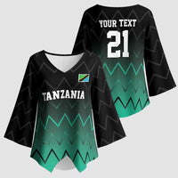 Tanzania Football Custom Kimono Sleeve Blouse Retro 2023-24 Tanzania History - Wonder Print Shop