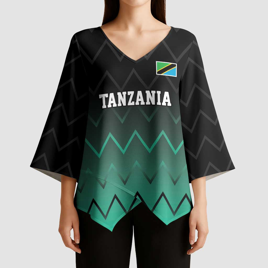 Tanzania Football Custom Kimono Sleeve Blouse Retro 2023-24 Tanzania History - Wonder Print Shop