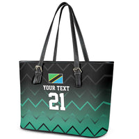 Tanzania Football Custom Leather Tote Bag Retro 2023-24 Tanzania History - Wonder Print Shop