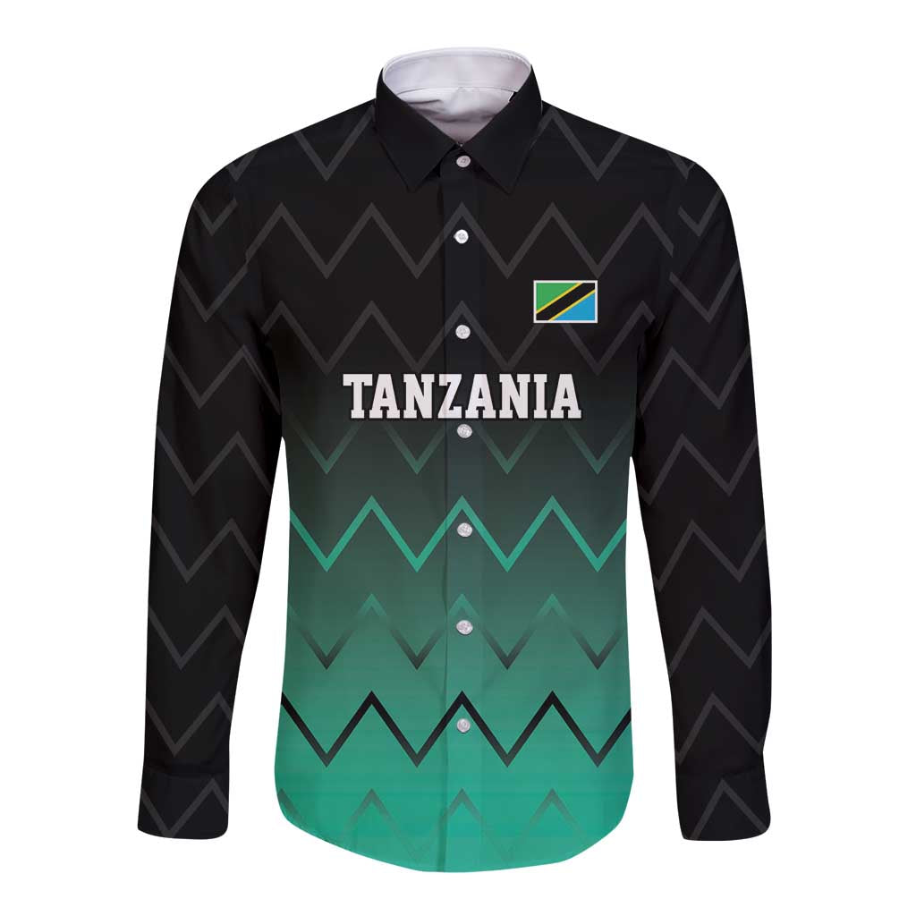 Tanzania Football Custom Long Sleeve Button Shirt Retro 2023-24 Tanzania History - Wonder Print Shop