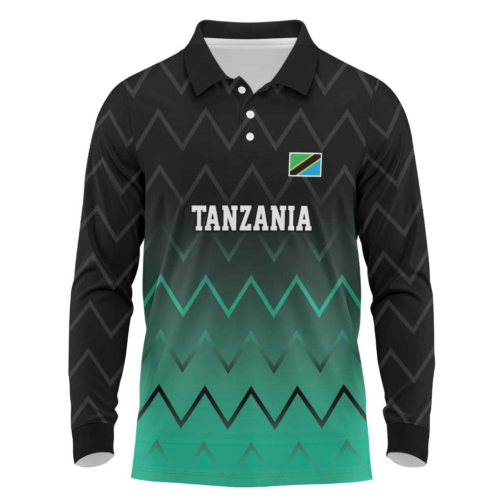 Tanzania Football Custom Long Sleeve Polo Shirt Retro 2023-24 Tanzania History - Wonder Print Shop