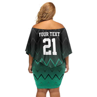 Tanzania Football Custom Off Shoulder Short Dress Retro 2023-24 Tanzania History - Wonder Print Shop