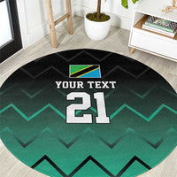 Tanzania Football Custom Round Carpet Retro 2023-24 Tanzania History - Wonder Print Shop