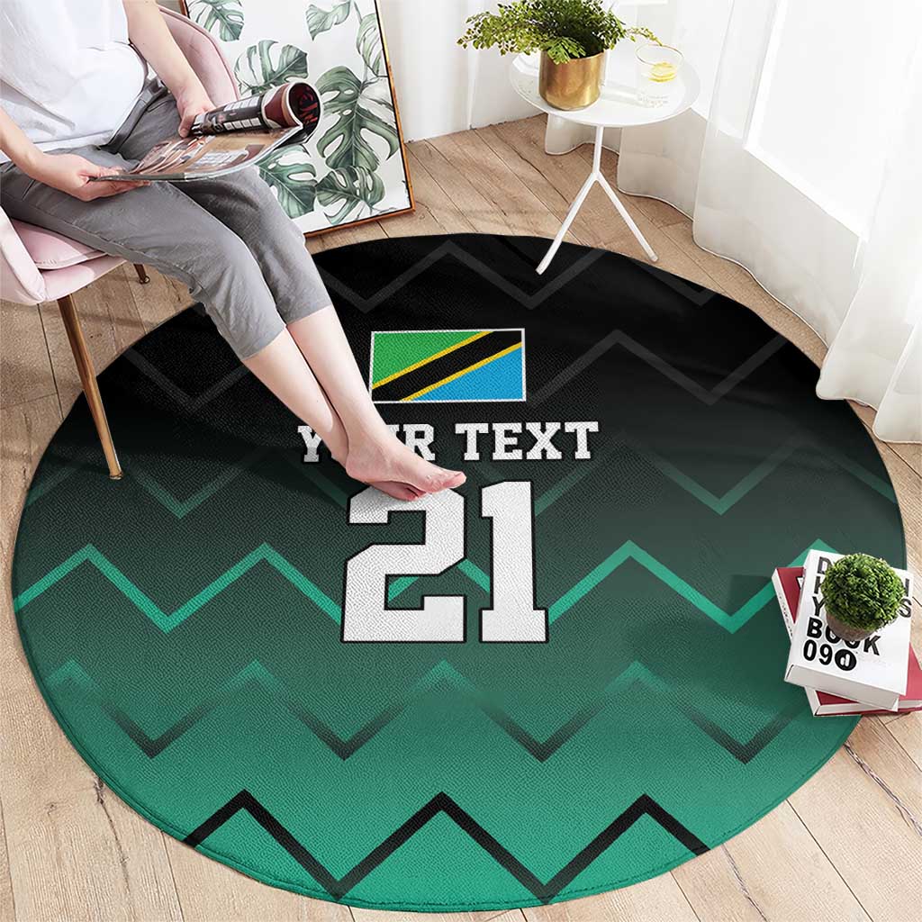 Tanzania Football Custom Round Carpet Retro 2023-24 Tanzania History - Wonder Print Shop