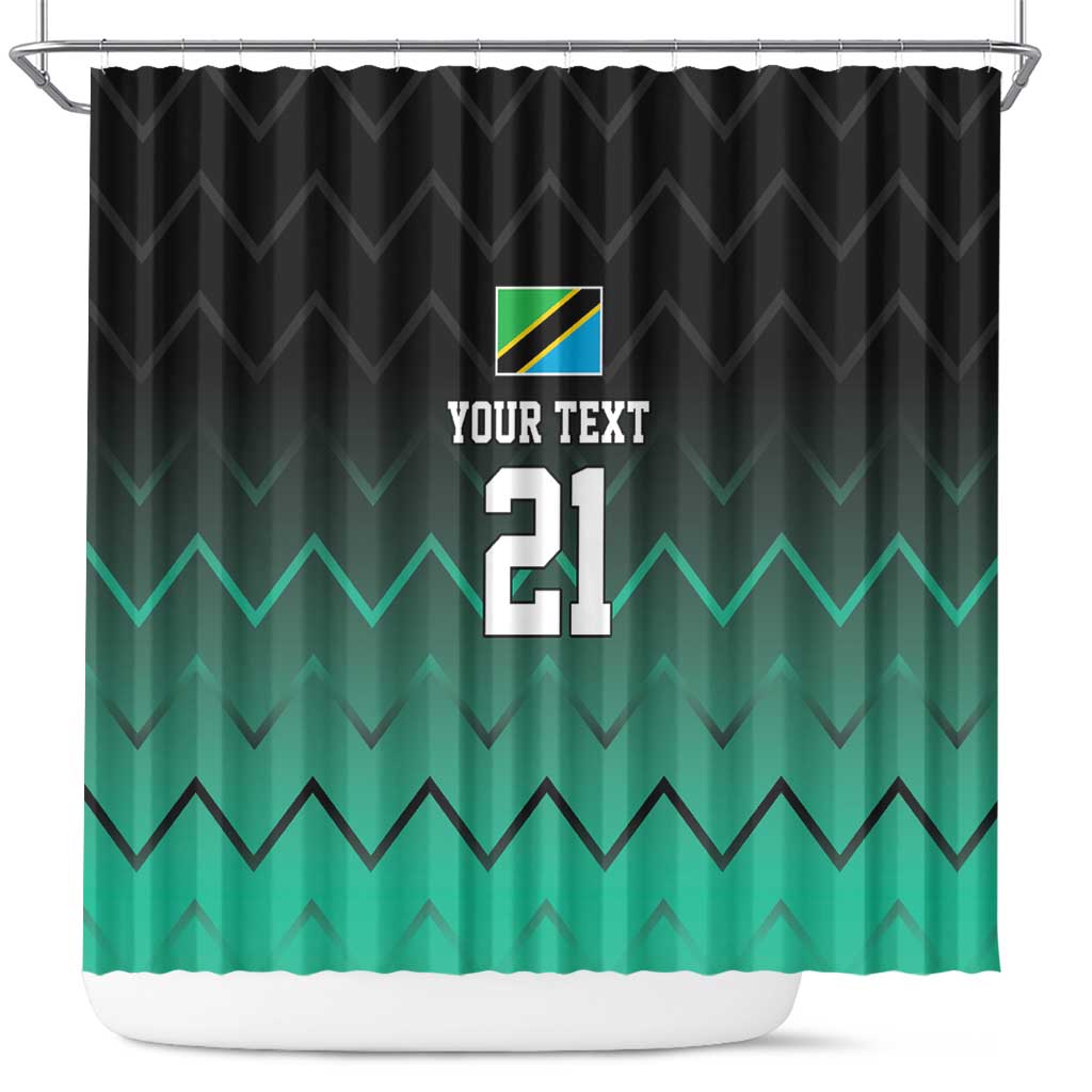 Tanzania Football Custom Shower Curtain Retro 2023-24 Tanzania History - Wonder Print Shop