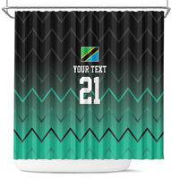 Tanzania Football Custom Shower Curtain Retro 2023-24 Tanzania History - Wonder Print Shop