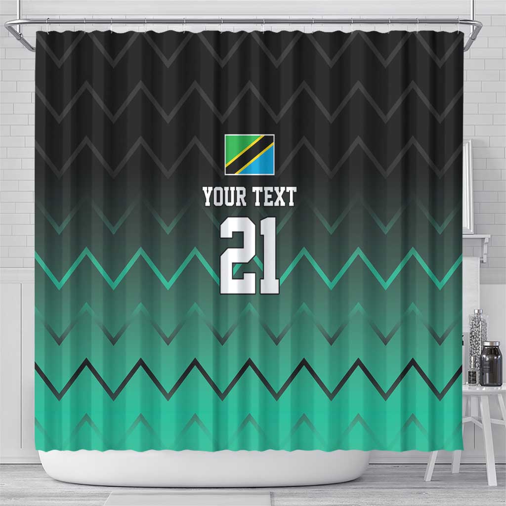 Tanzania Football Custom Shower Curtain Retro 2023-24 Tanzania History - Wonder Print Shop
