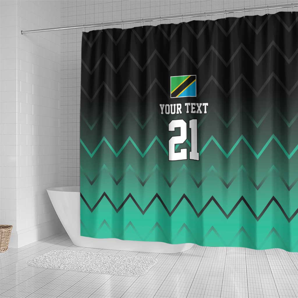 Tanzania Football Custom Shower Curtain Retro 2023-24 Tanzania History - Wonder Print Shop