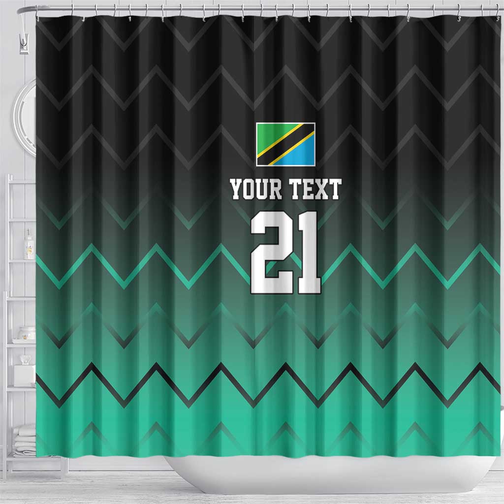 Tanzania Football Custom Shower Curtain Retro 2023-24 Tanzania History - Wonder Print Shop
