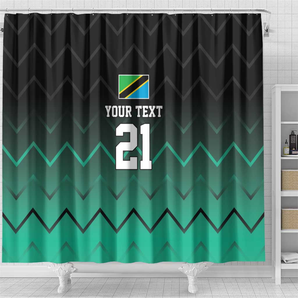 Tanzania Football Custom Shower Curtain Retro 2023-24 Tanzania History - Wonder Print Shop
