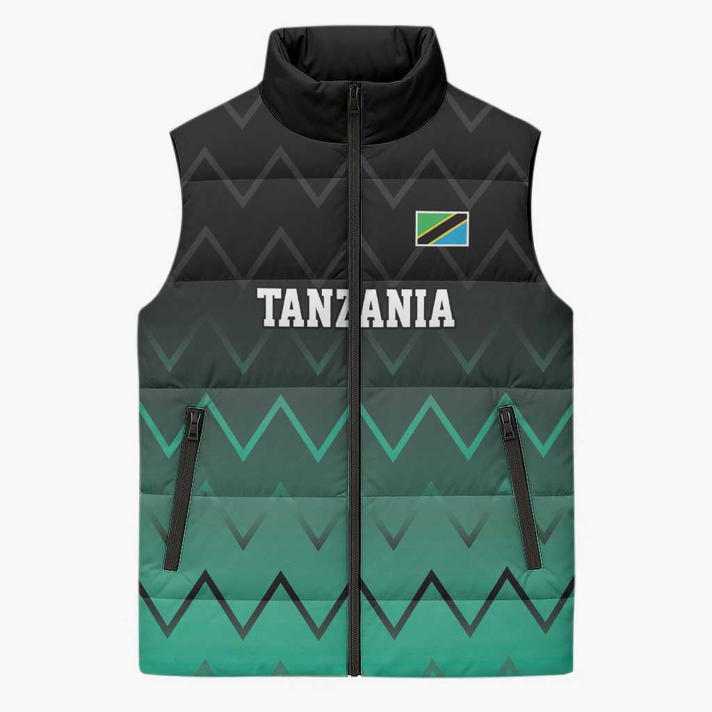Tanzania Football Custom Sleeveless Puffer Jacket Retro 2023-24 Tanzania History - Wonder Print Shop