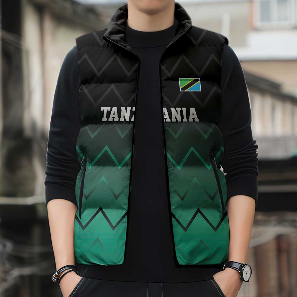 Tanzania Football Custom Sleeveless Puffer Jacket Retro 2023-24 Tanzania History - Wonder Print Shop