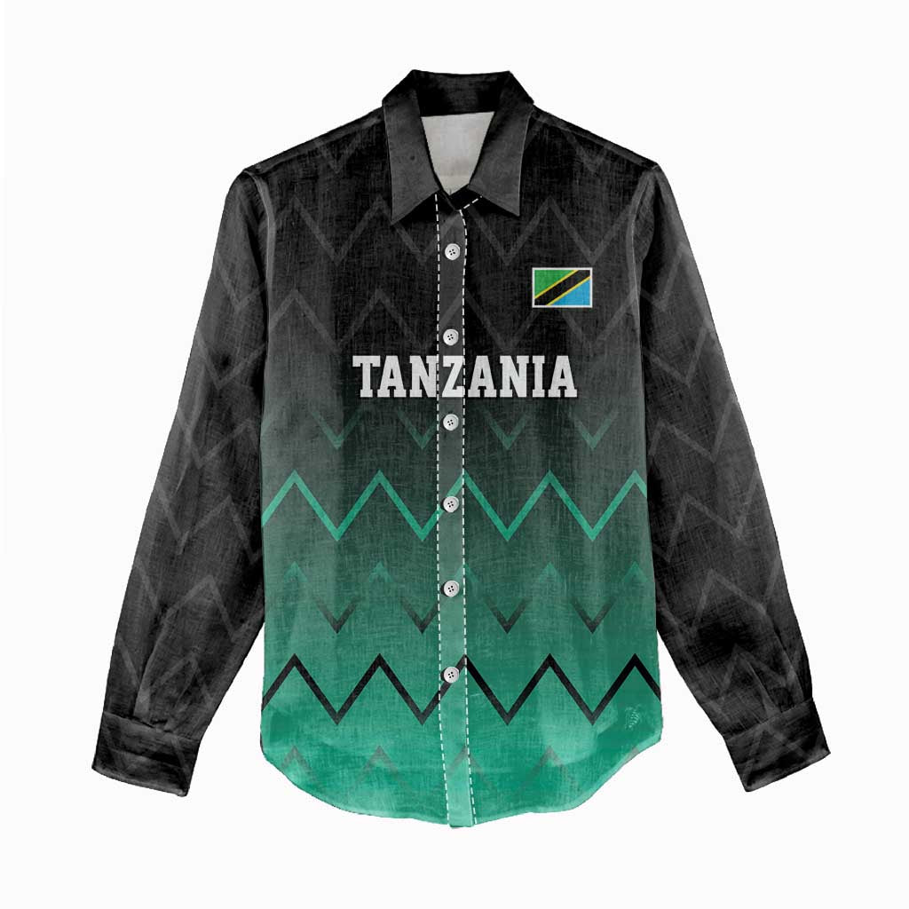 Tanzania Football Custom Women Casual Shirt Retro 2023-24 Tanzania History - Wonder Print Shop