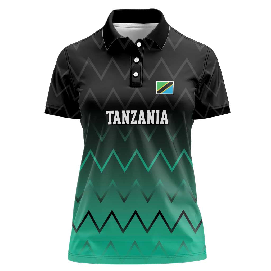 Tanzania Football Custom Women Polo Shirt Retro 2023-24 Tanzania History - Wonder Print Shop