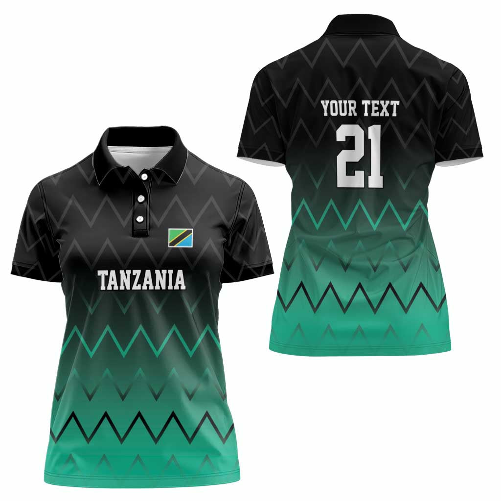Tanzania Football Custom Women Polo Shirt Retro 2023-24 Tanzania History - Wonder Print Shop