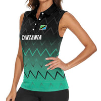 Tanzania Football Custom Women Sleeveless Polo Shirt Retro 2023-24 Tanzania History - Wonder Print Shop