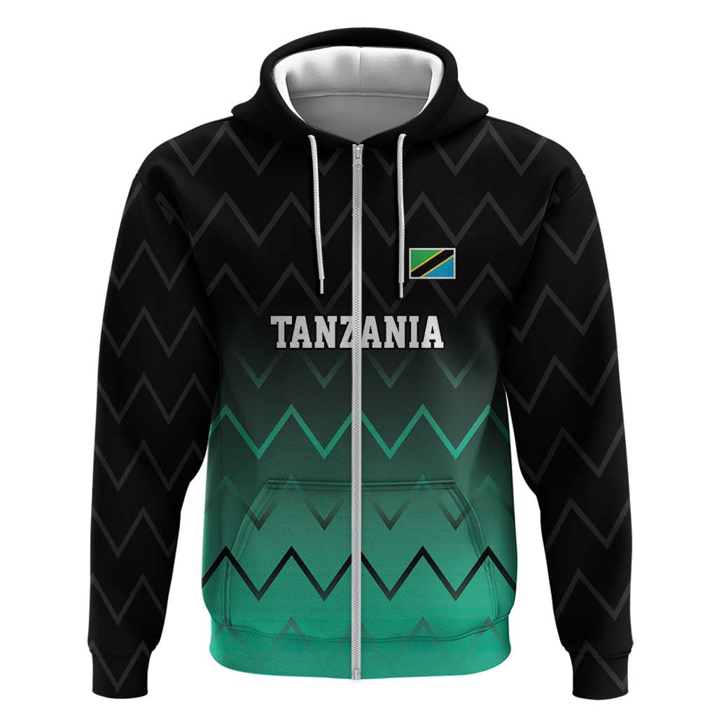 Tanzania Football Custom Zip Hoodie Retro 2023-24 Tanzania History - Wonder Print Shop